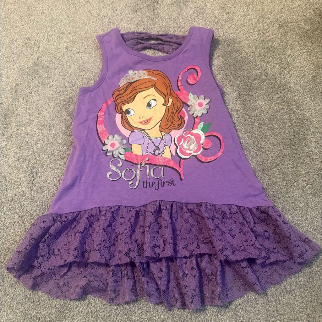Girls Sofia The First Disney Store Shirt With Matching Shorts